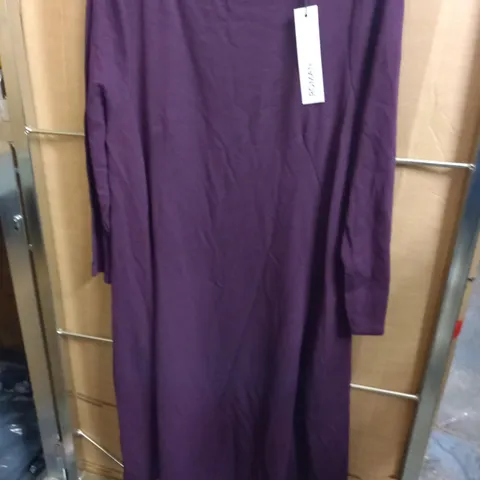 ROMAN A-LINE BOAT NECK DRESS IN PURPLE - 14