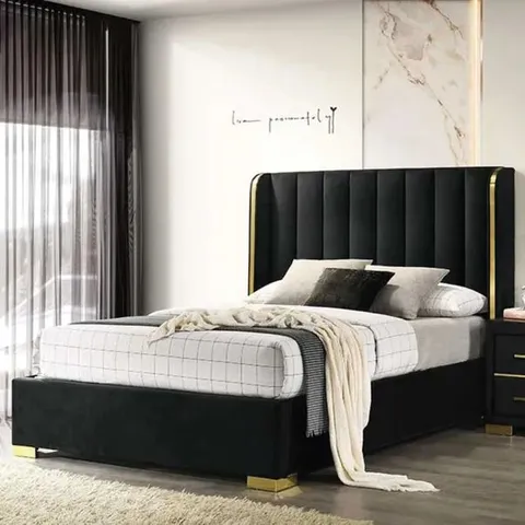 BOXED PHOENIX BED FRAME, VELVET 4FT6 DOUBLE (3 BOXES)
