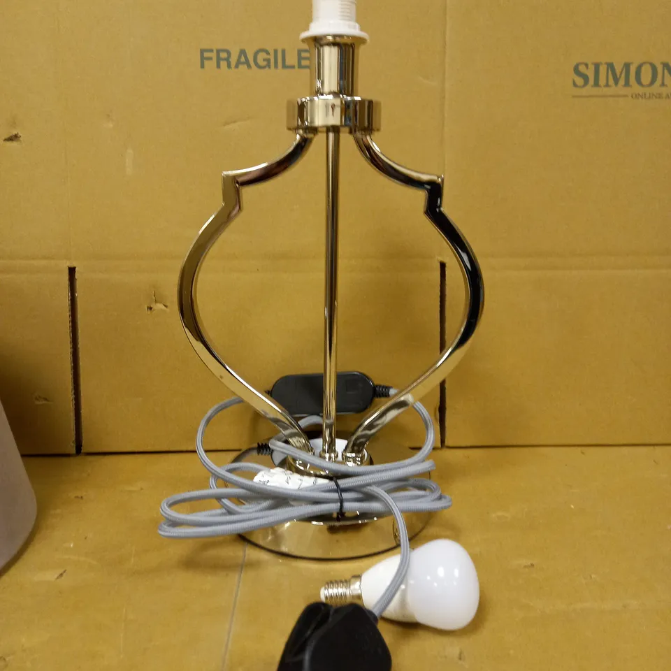 BELLA TABLE LAMP ON/OFF TOUCH CONTROL FAUX SUEDE POLISHED NICKEL FINISH