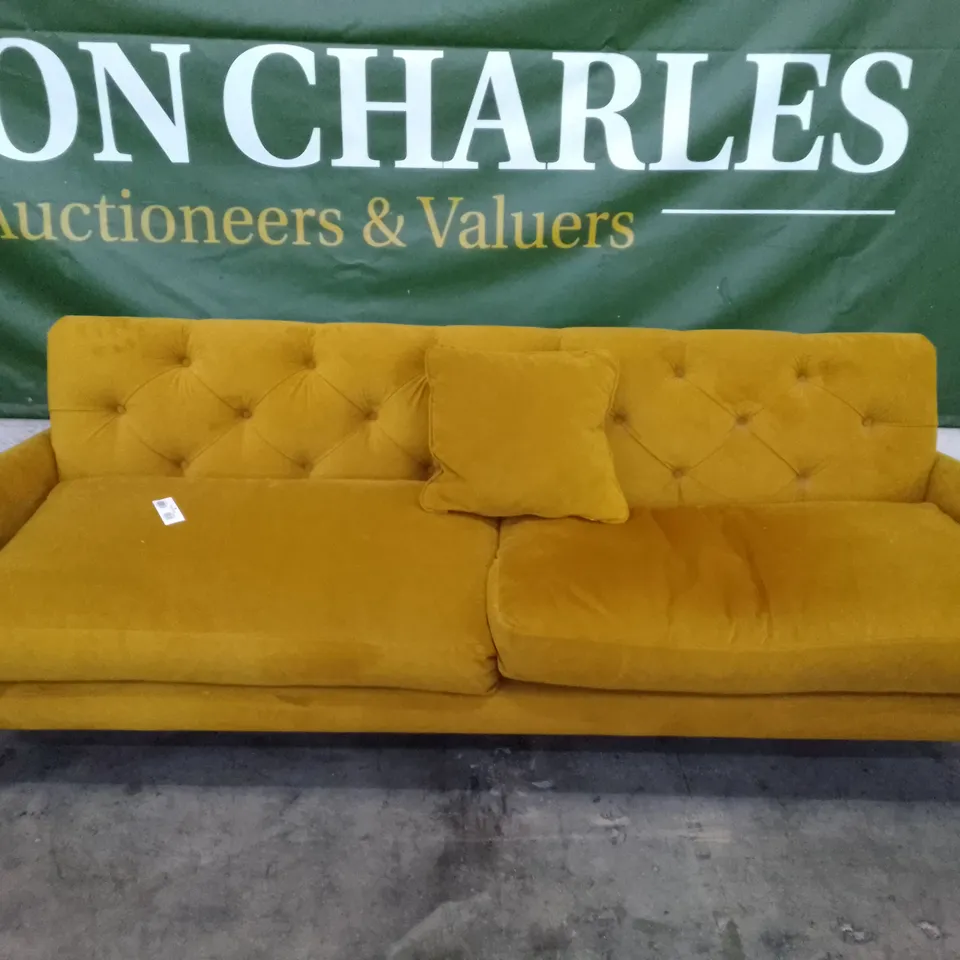 QUALITY DESIGNER 4 SEATER SOFA - MUSTARD FABRIC 
