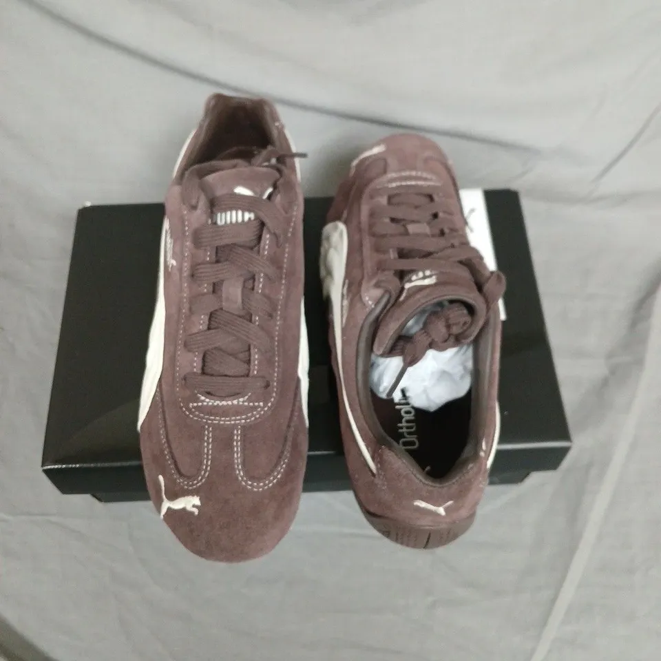 BOXED PUMA SPEEDCAT TTF DARK CHOCOLATE FROSTED IVORY TRAINERS -  UK 6.5