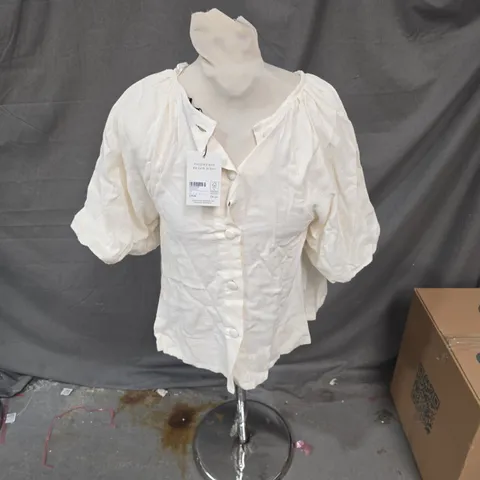 NOBODY'S CHILD WHITE PUFF-SLEEVE BLOUSE – GIRLS, UK 10 (EU 38, US 6) 