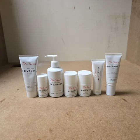 SET OF 7 ASSORTED DR SAM'S FLAWLESS ITEMS TO INCLUDE REVIVAL MASK, NIGHTLY SERUM ETC