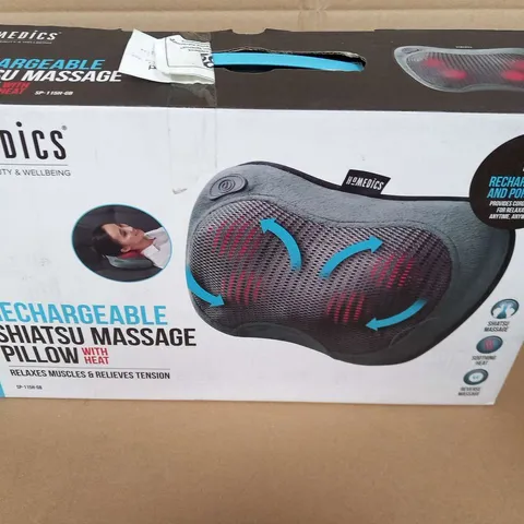 BOXED HOMEDICS RECHARGEABLE SHIATSU MASSAGE PILLOW WITH HEAT