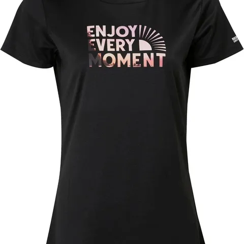 REGATTA WOMENS/WOMENS FINGAL VIII ENJOY EVERY MOMENT T-SHIRT SIZE 10