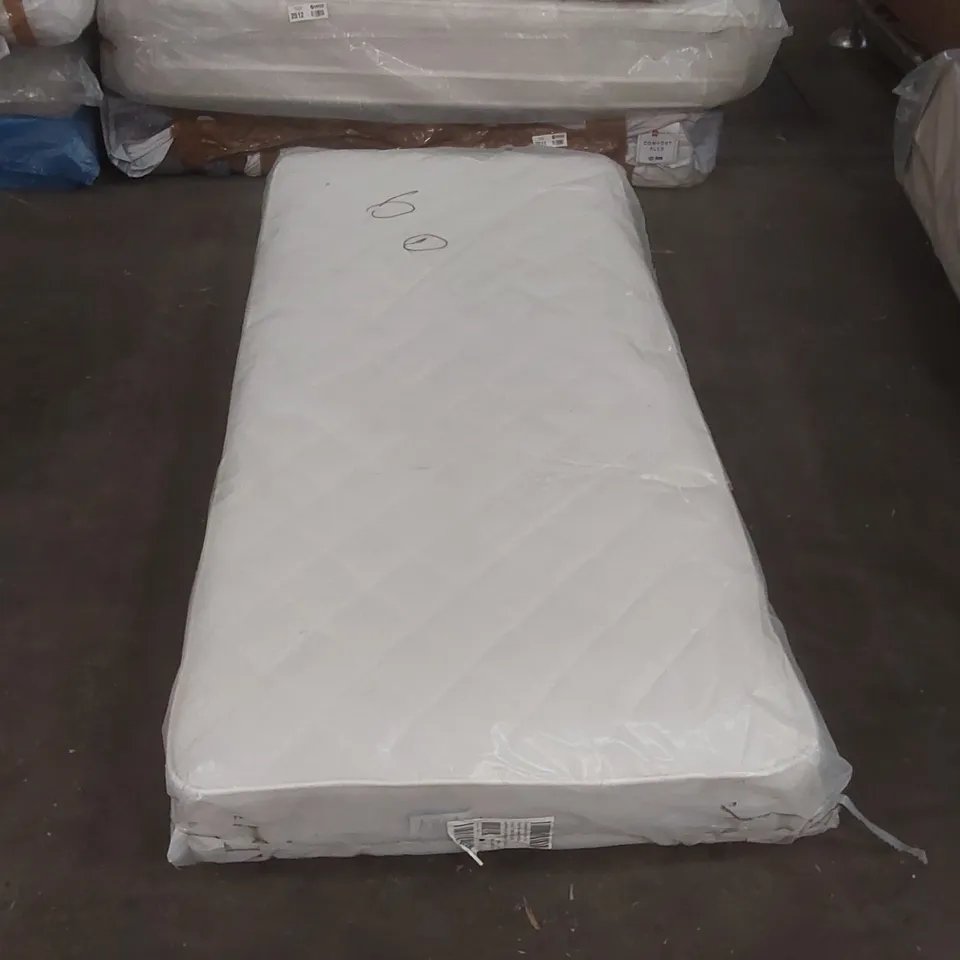 QUALITY BAGGED SINGLE 90cm AIRSPRUNG LUXURY QUILTED MEDIUM MATTRESS