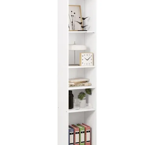 BOXED WOLTU BOOKCASE 5 TIERS, BOOKSHELVES, MULTIFUNCTIONAL STORAGE UNIT, CABINET FOR LIVING ROOM, OFFICE, ENGINEERED WOOD, WHITE, 30X26X151CM