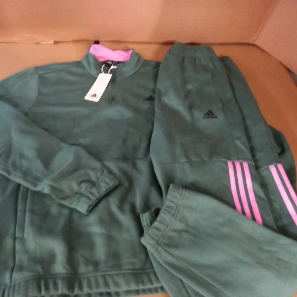 ADIDAS 1/4 ZIP FLEECE TRACKSUIT - M