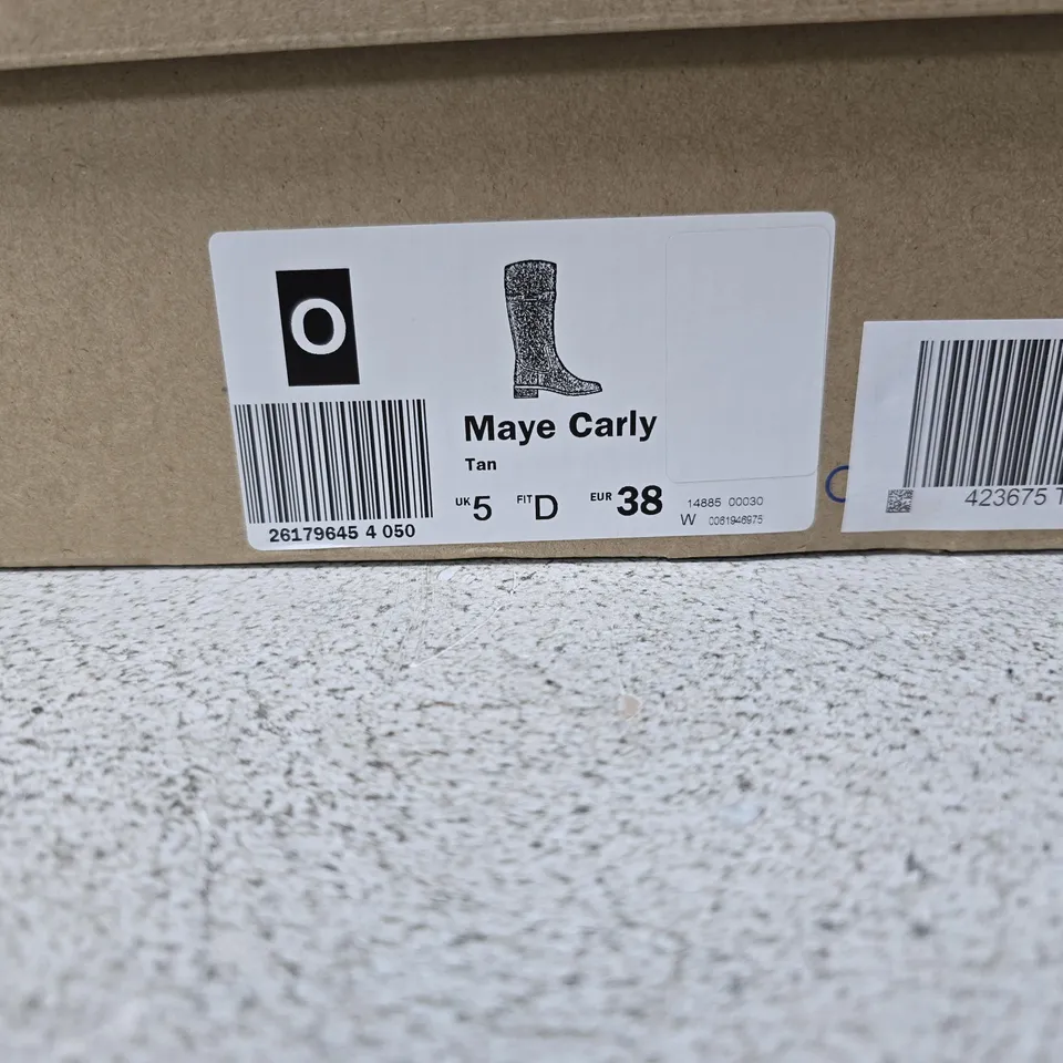 CLARKS COLLECTION MAYE CARLY TAN KNEE-HIGH BOOTS – UK 5 (EU 38)