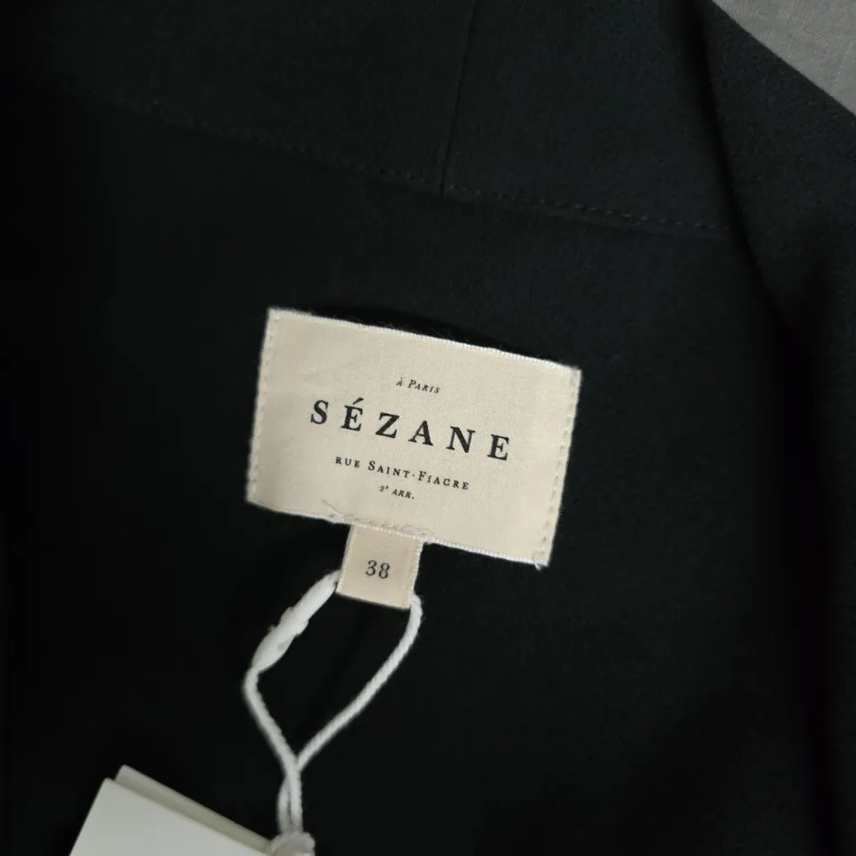SÉZANE BLACK WRAP BLOUSE – UK 10 (EU 38) WITH TAGS
