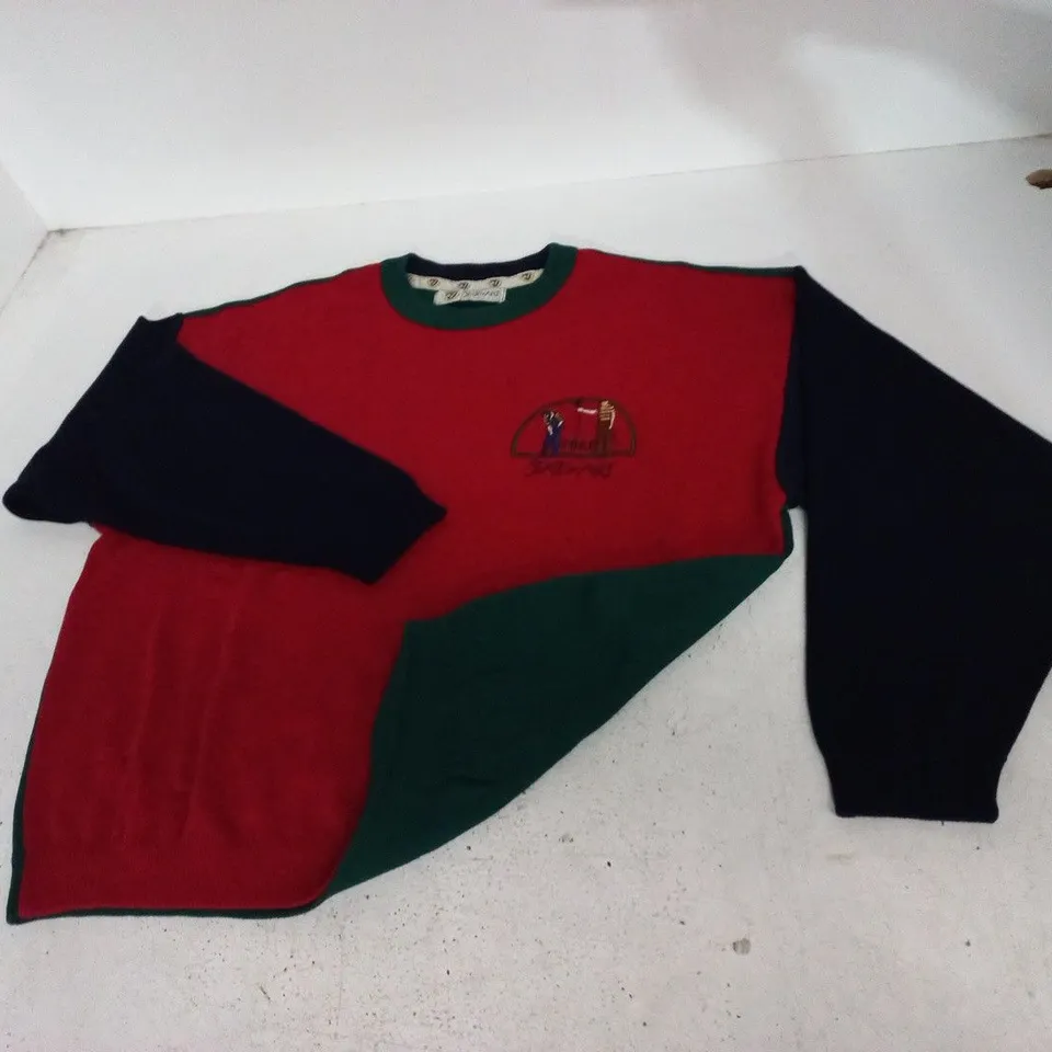 STATE OF THE ART KNITWEAR COLOUR BLOCK JUMPER - L