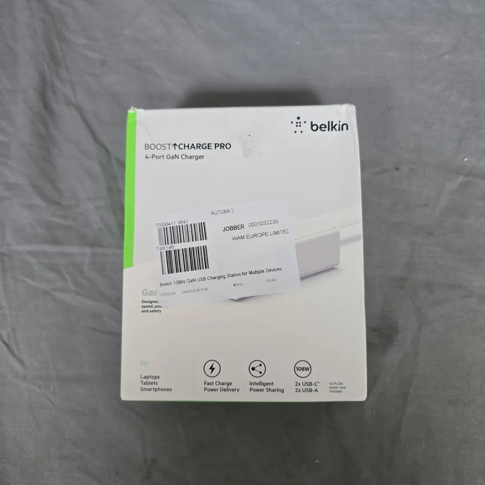 BELKIN 108W GAN USB CHARGING STATION FOR MULTIPLE DEVICES