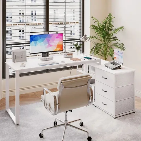 BOXED AHRIANA 140CM W L-SHAPED COMPUTER DESK