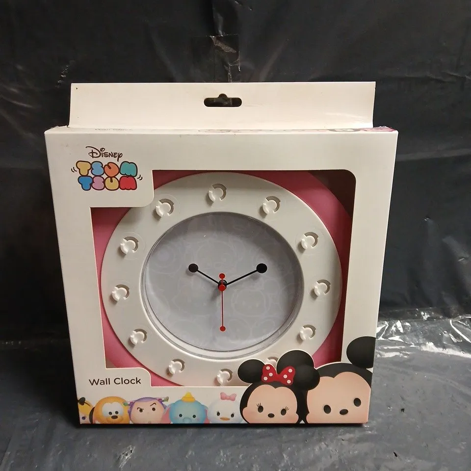 DISNEY TSUM TSUM WALL CLOCK – PINK FRAME, BOXED