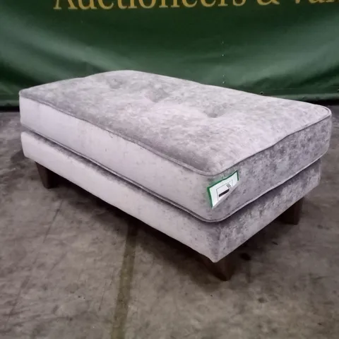 QUALITY THE LOUNGE CO DESIGNER RECTANGULAR FOOTSTOOL - GREY FABRIC