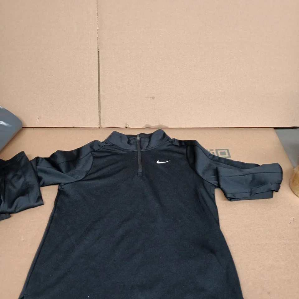 Nike Dri-FIT Long-Sleeve Zip Top – Black – Kids' Size L (146-156 cm)