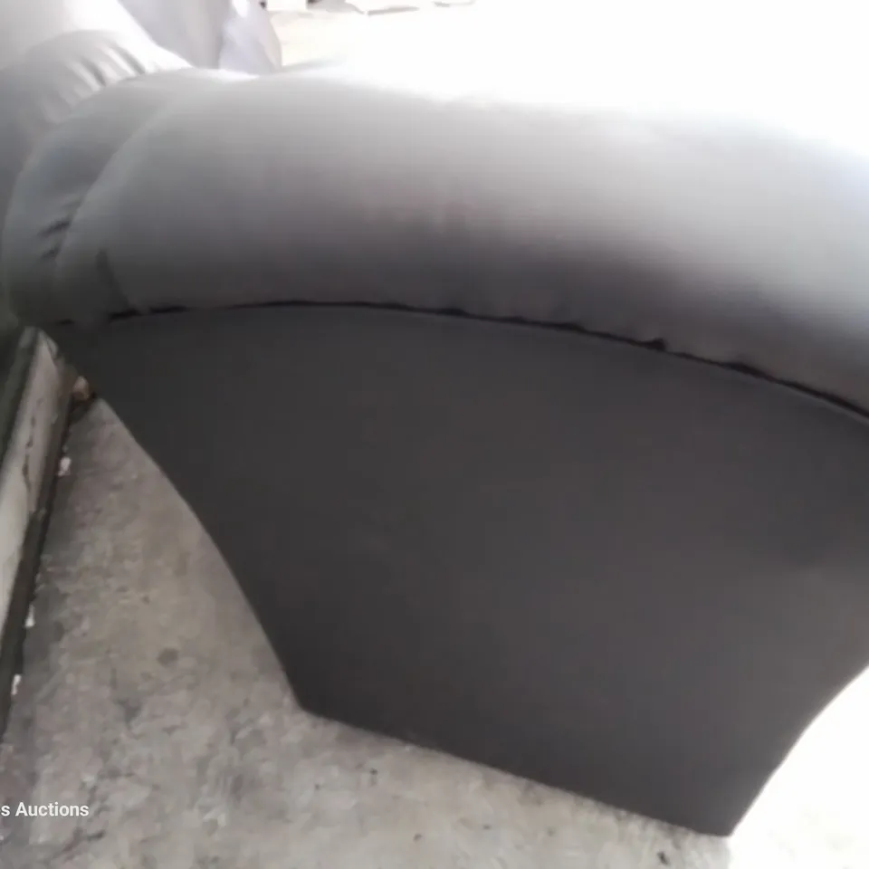 TWO COLIN REVERSIBLE SOFA SECTIONS BLACK FAUX LEATHER