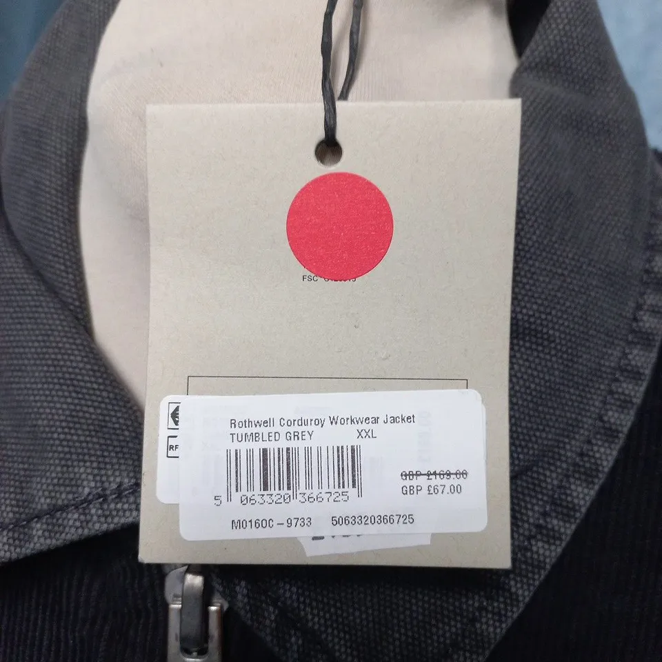 ALL SAINTS ROTHWELL CORDUROY WORKWEAR JACKET IN TUMBLED GREY - XXL