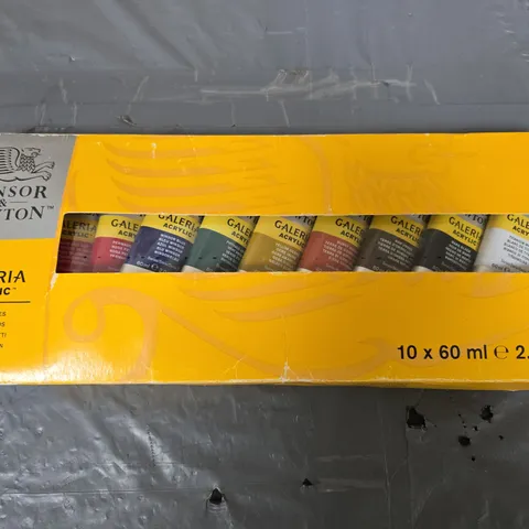 WINSOR & NEWTON GALERIA ACRYLIC 10 X 60ML TUBES SET – ASSORTED COLOURS