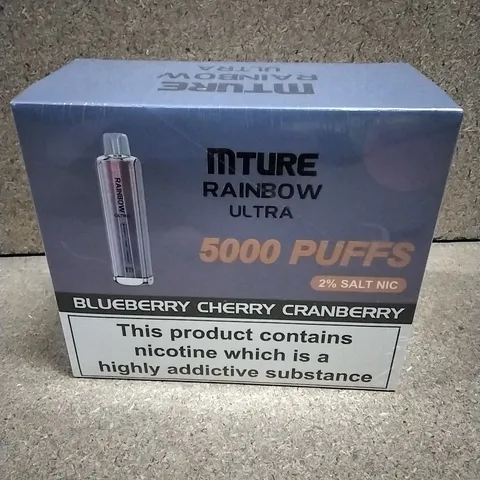 BOXED & SEALED MTURE RAINBOW ULTRA 5000 PUFF DISPOSABLE E-CIGERETTE 