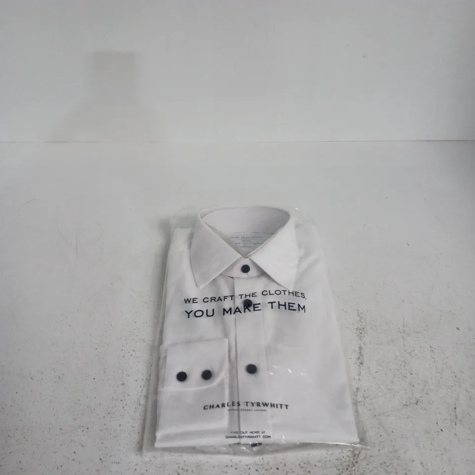 CHARLES TYRWHITT NON-IRON SLIM FIT SHIRT – WHITE, COLLAR 15IN, SLEEVE 33IN (38/84 CM) – JERMYN STREET LONDON