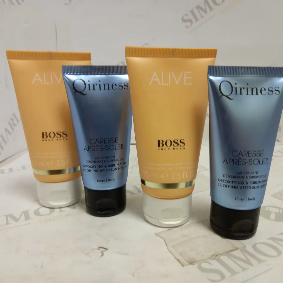 HUGO BOSS BODY LOTION (2 X 75ML) + QIRINESS AFTER SUN LOTION (2 X 50ML)