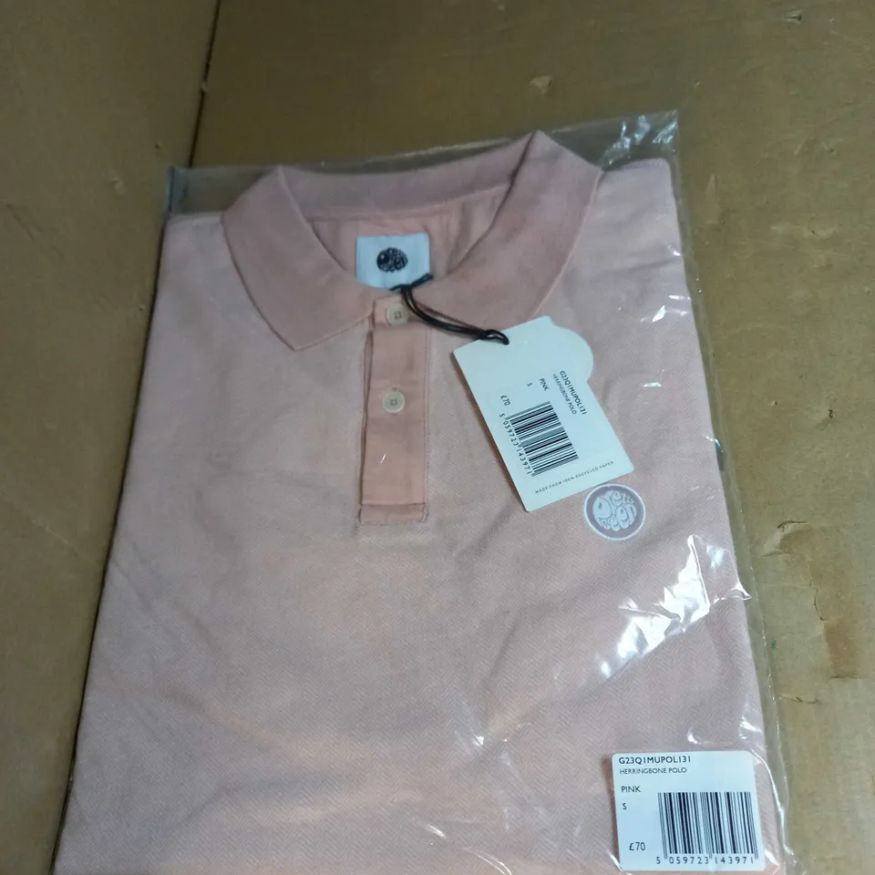 PRETTY GREEN HERRINGBONE POLO SHIRT SIZE S