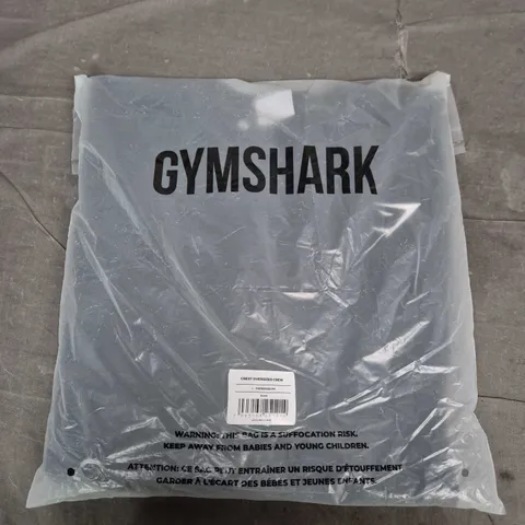 BAGGED GYMSHARK CREST OVERSIZED CREW IN BLACK - LARGE