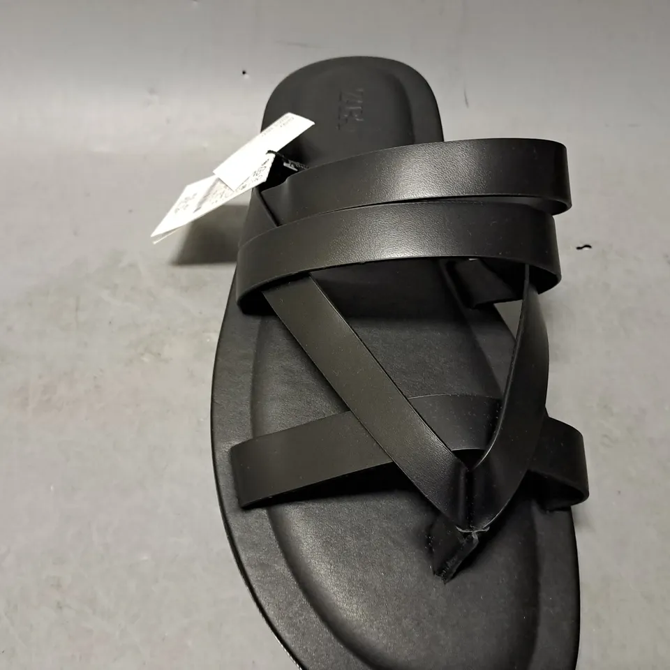 ZARA OPEN TOE BLACK SANDALS - SIZE 45 