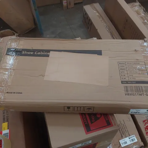 BOXED 18 PAIR SHOE STORAGE CABINET - WHITE (1 BOX)