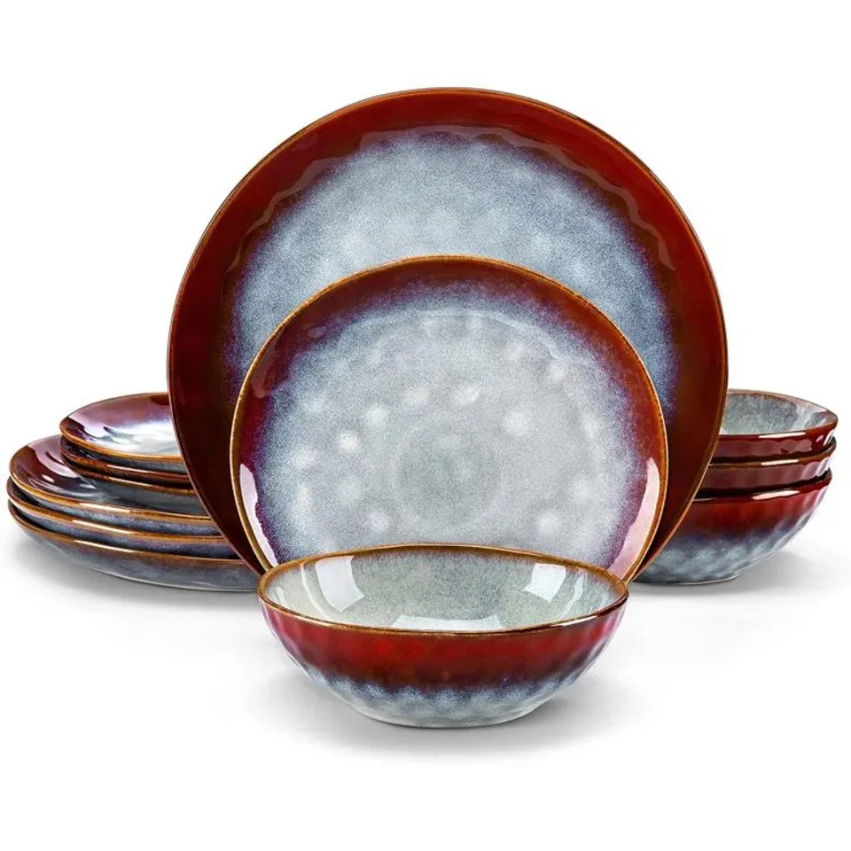 BOXED STARRC 12 PIECE STONEWARE DINNERWARE SET - SERVICE FOR 4 