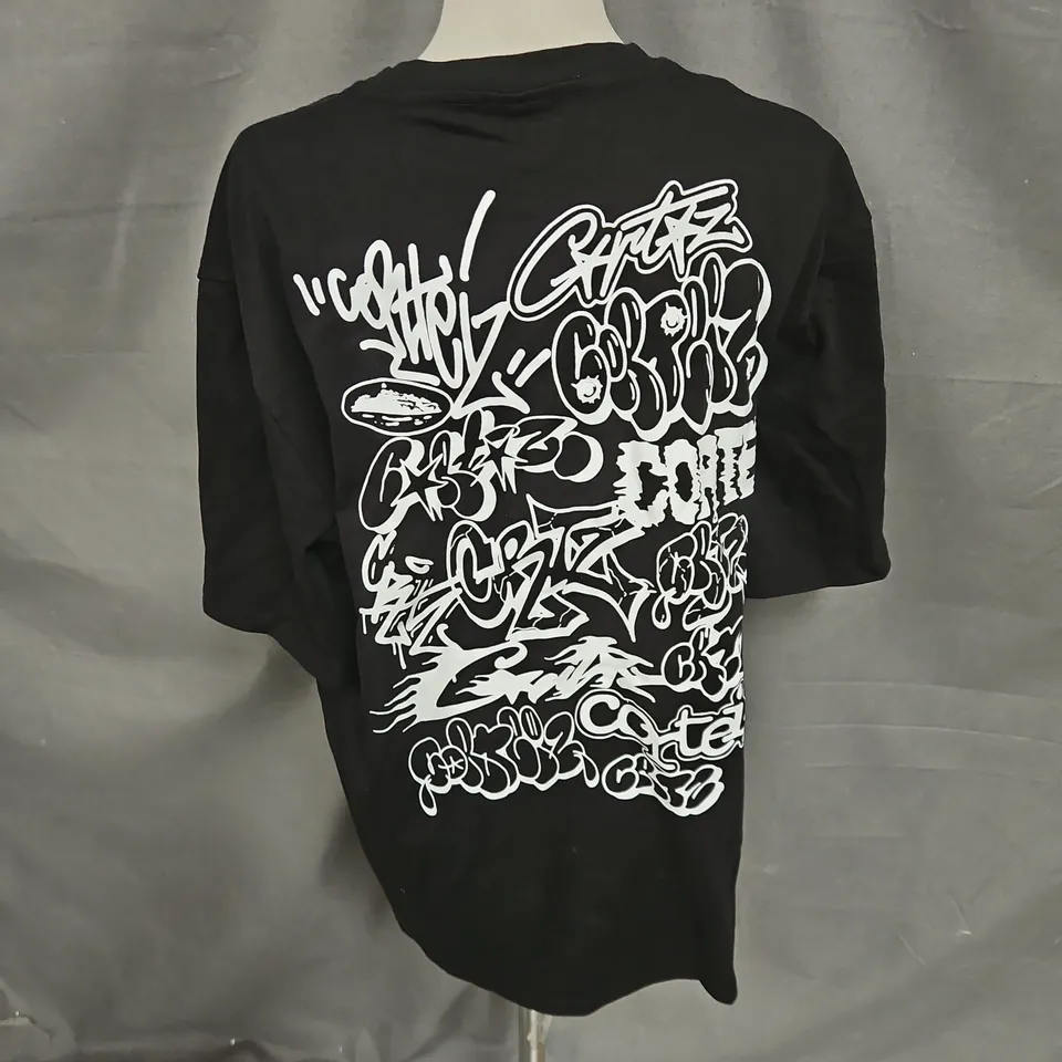 CORTEIZ PRINTED TSHIRT IN BLACK SIZE XL