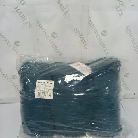 ROCHESTER LUXURY FAUX FUR THROW IN PETROL 127CMX178CM