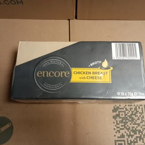 ENCORE CHICKEN BREAST WITH CHEESE IN BROTH – 16 X 70G TINS (PET FOOD)