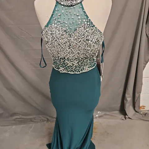 PROM FROCKS EMBELLISHED OCCASION DRESS IN DARK GREEN SIZE 4