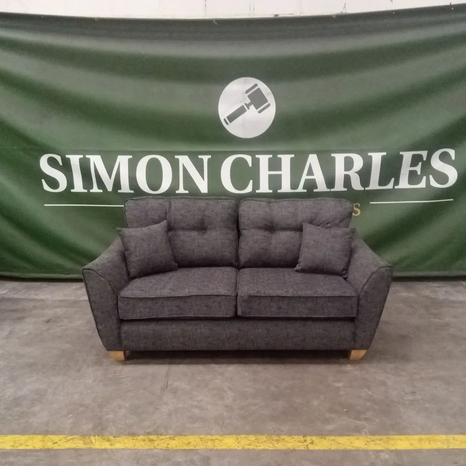 HALSTOW 2 SEATER FABRIC SOFA - CHARCOAL RRP £729