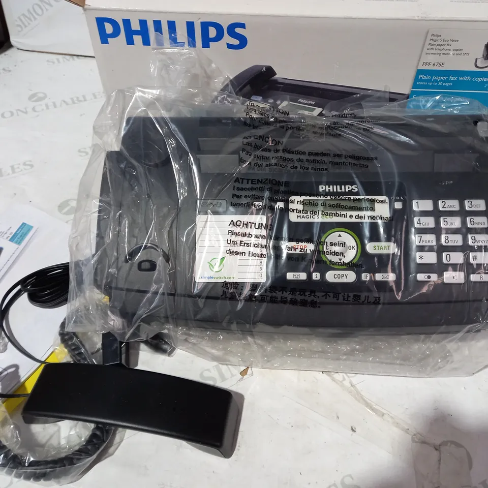PHILIPS PPF 675E MAGIC 5 ECO VOICE, FAX, TELEPHONE, COPIER, ANSWERING MACHINE AND SMS 