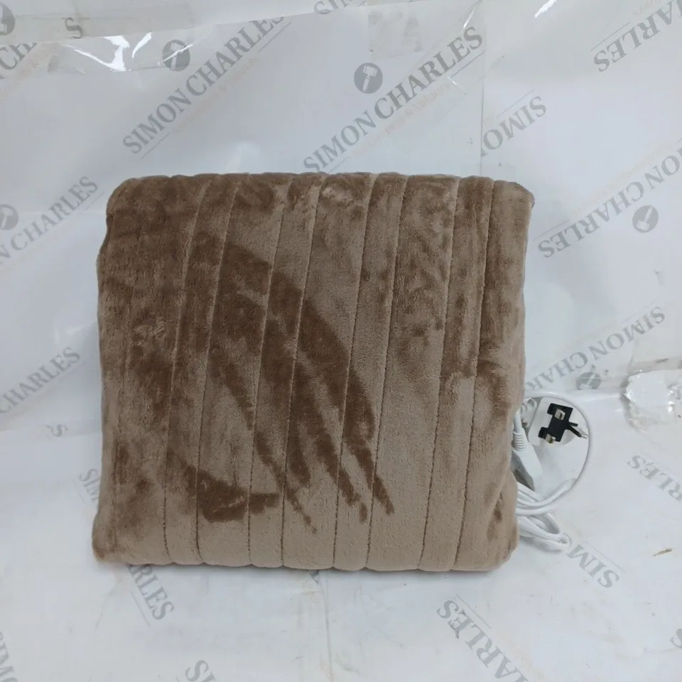 COZEE HOME HEATED BLANKET IN DARK TAUPE