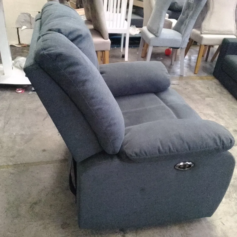 QUALITY DESIGNER ELECTRIC RECLINER ARMCHAIR - DARK GREY FABRIC 