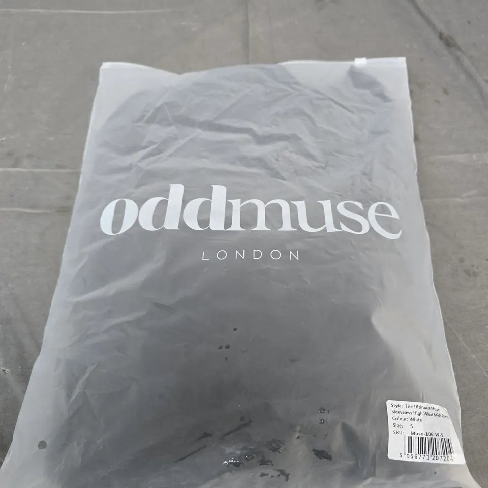 THE ULTIMATE MUSE SLEEVELESS HIGH WAIST MIDI DRESS – WHITE – SIZE S