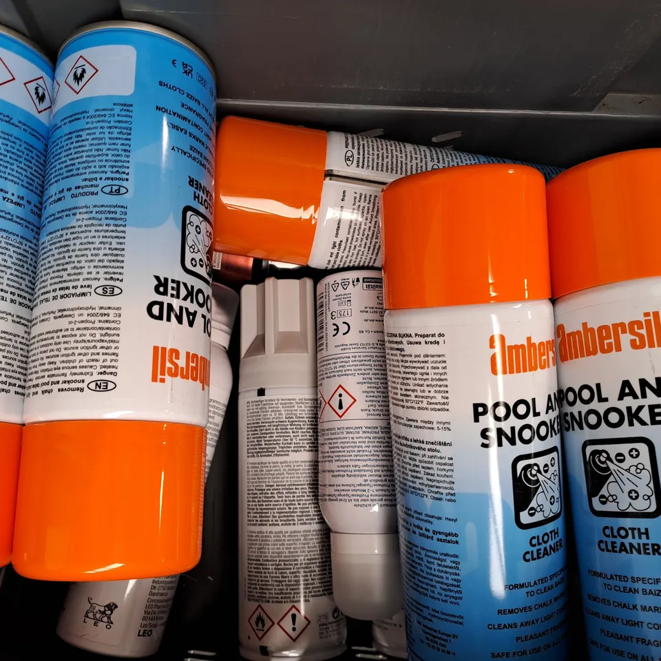 APPROXIMATELY 10 ASSORTED AEROSOL ITEMS IN INCLUDE CLOTH CLEANER, SPRAY PAINT, CONCEALER SPRAY, ETC - COLLECTION ONLY