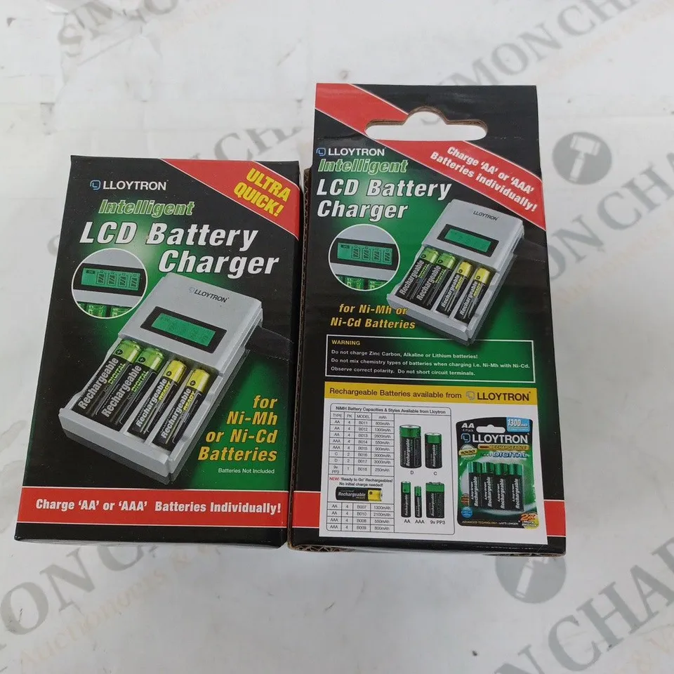 LOT OF 6 LLOYTRON INTELLIGENT LCD BATTERY CHARGERS