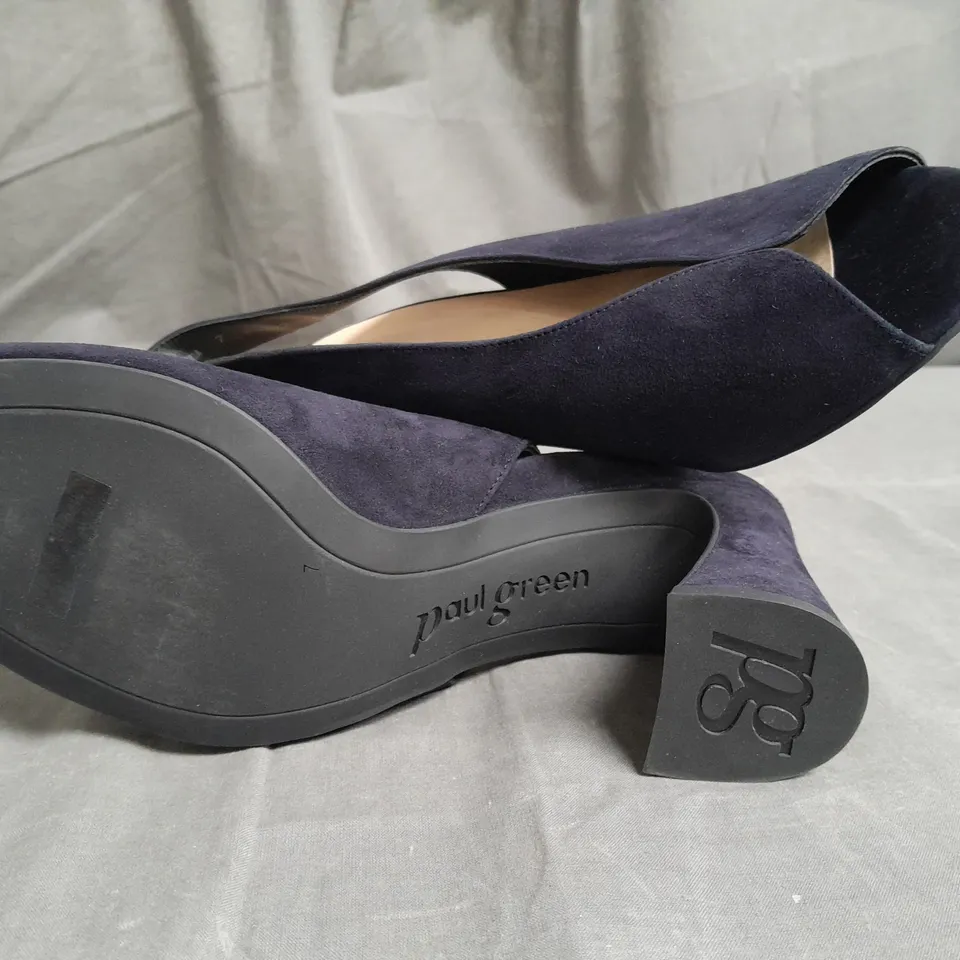 BOXED PAIR OF PAUL GREEN OPEN TOE HEELED SHOES SIZE 7