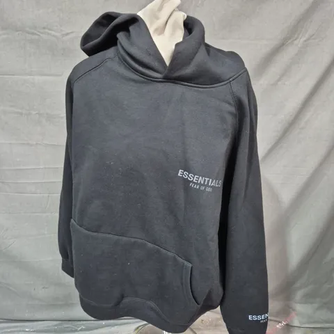 ESSENTIALS HOODIE IN BLACK SIZE L