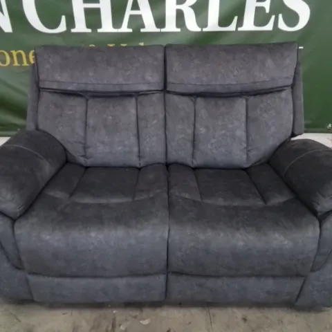 DESIGNER 2-SEATER ELECTRONIC RECLINING SOFA SOFT FABRIC IN GREY