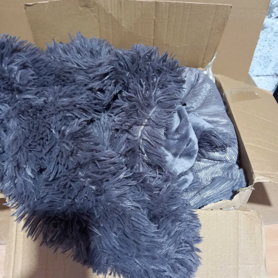 COZEE HOME FLUFFY DUVET SET CHARCOAL - KING