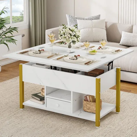 BOXED AFEEZ LIFT TOP COFFEE TABLE WITH STORAGE EXTENDABLE COFFEE TABLE CENTRE TABLE (1 BOX)
