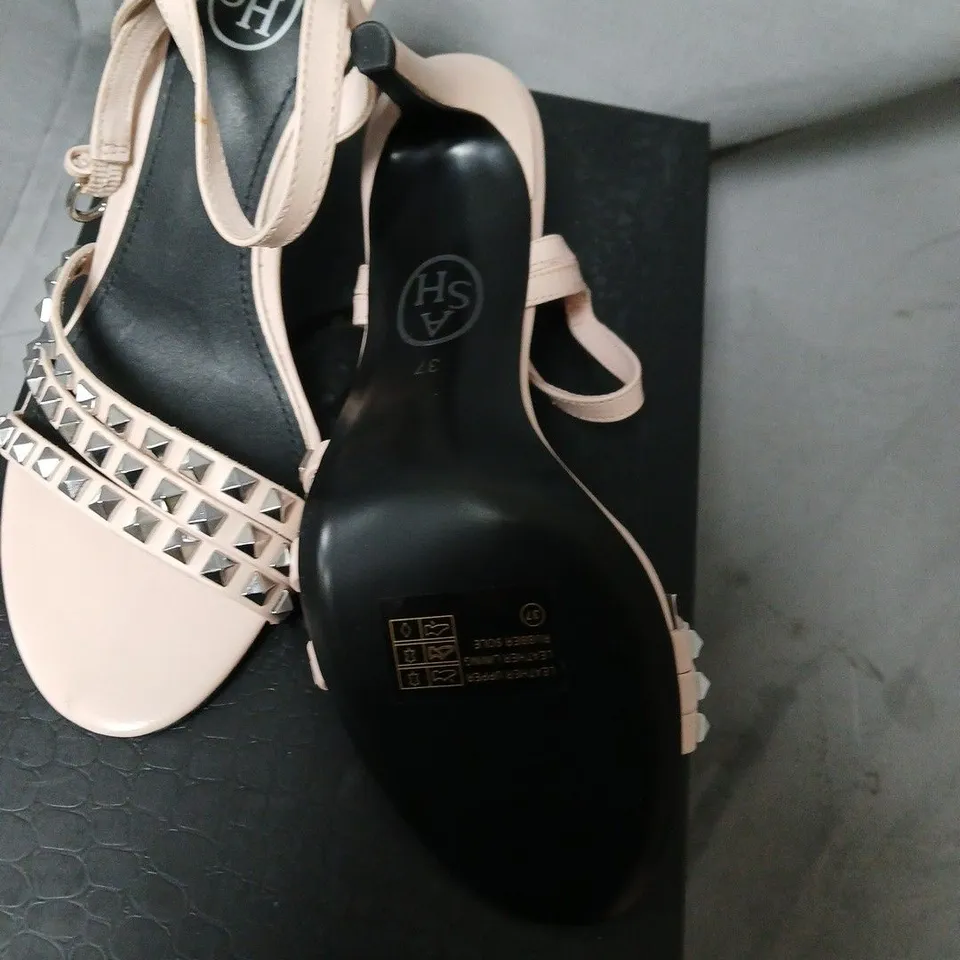ASH DESIGNER SANDALS UK4 (EU37) - POWDER PINK/BEIGE STRAPPY WITH PYRAMID STUDS