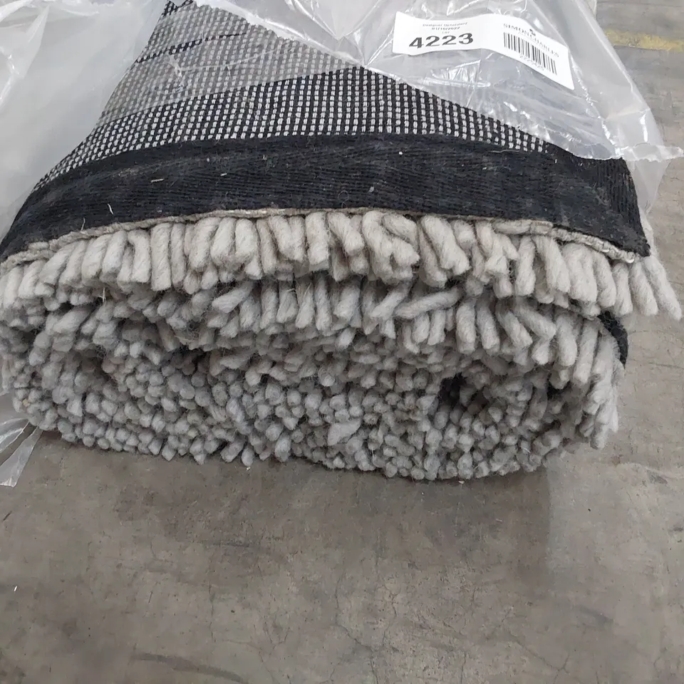 DESIGNER GREY SHAG PILE RUG