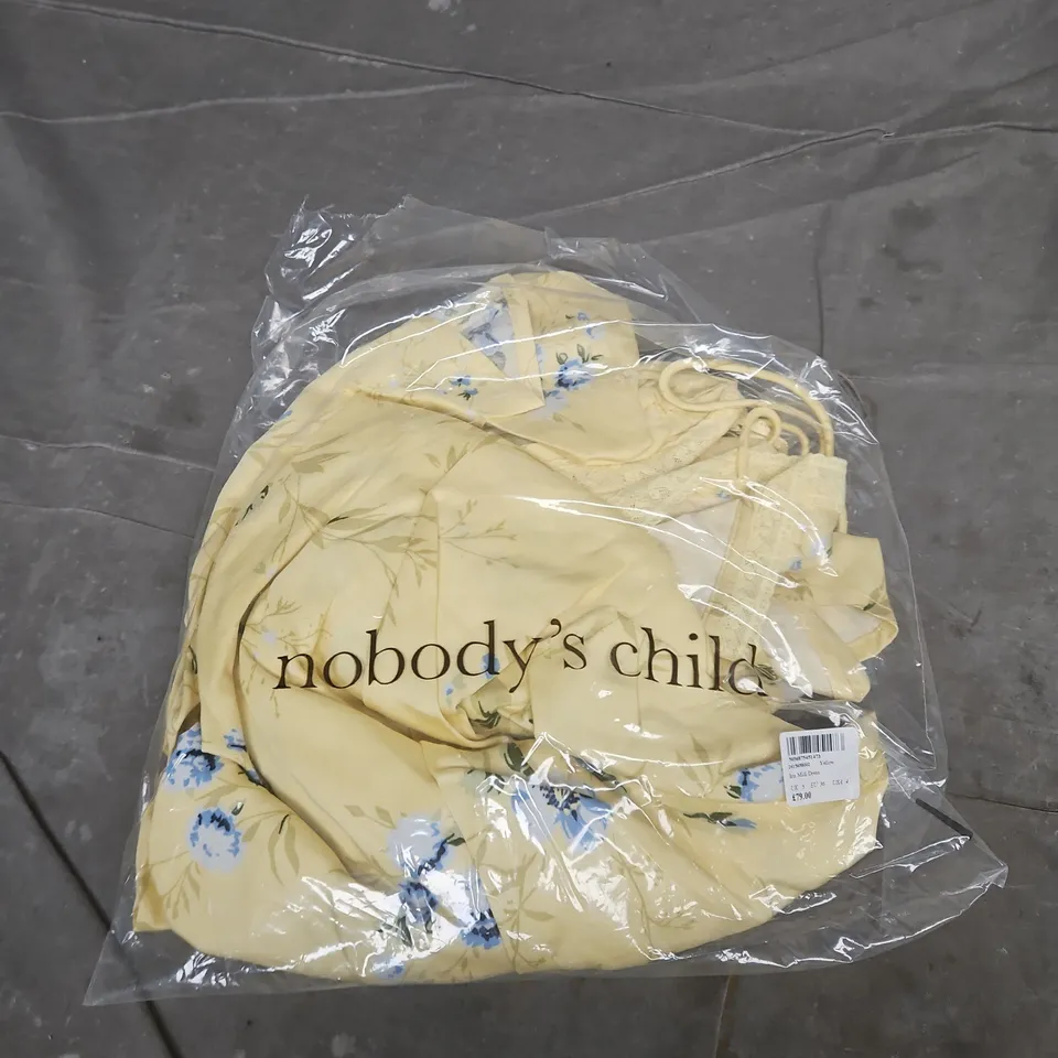 BAGGED NOBODY'S CHILD IRIS MIDI DRESS – YELLOW FLORAL- UK 8